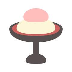 まる餅 ひな祭り 餅 ベクターイラスト 春 お祝い 紅白 縁起物