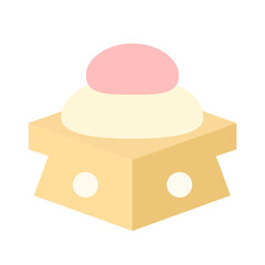 まる餅 ひな祭り 餅 ベクターイラスト 春 お祝い 紅白 縁起物