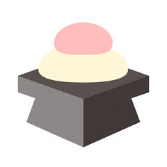 まる餅 ひな祭り 餅 ベクターイラスト 春 お祝い 紅白 縁起物