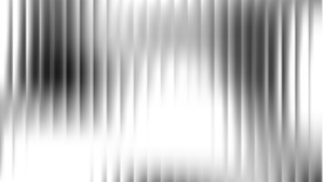Ribbed glass background with refraction effect. Reeded glass with black and white gradient. Abstract vector background