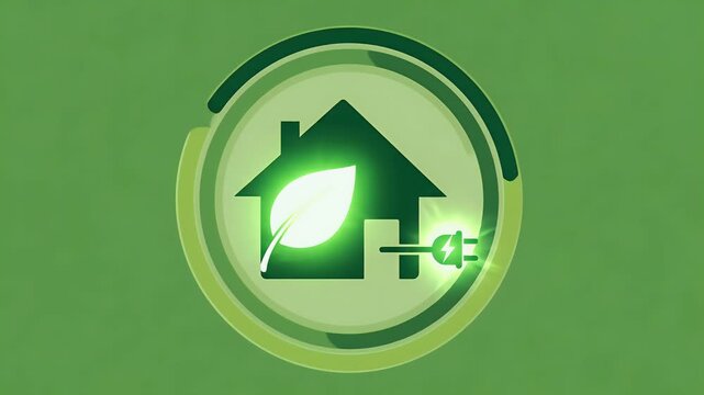 Green Energy House Concept Motion Graphic Loop