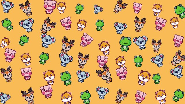 Cute cartoon animal stickers, perfect for decorating notebooks, planners, scrapbooks, and kids artwork. Bright, fun characters included.