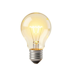 Obraz premium 3D Lightbulb Icon with Lightning Bolt Filament on White Background