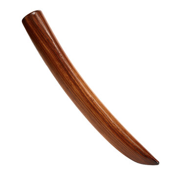 Polished Wooden Macana Club from the Caribbean on White Background