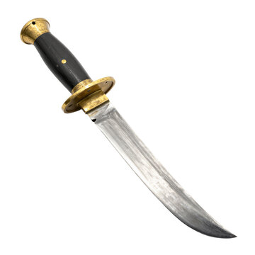 Traditional Nepalese Kukri Knife with Distinctive Curved Blade