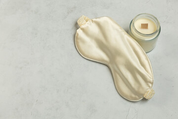 Homemade Candle and Satin Eye Mask