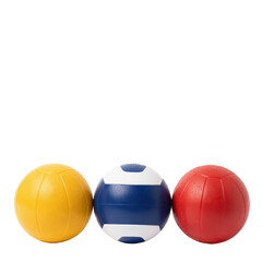 Colorful Water Polo Balls Arranged on a White Background