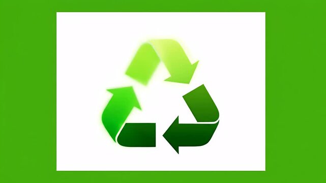 Green Recycling Symbol Loop with White Background