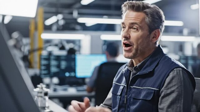 Focused engineer describes new approach to enhance throughput while maintaining precision in the manufacturing plant