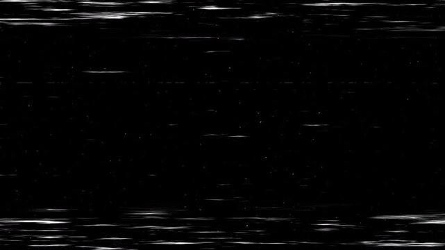 Fast forward vhs rewinds a night sky dark picture with white stars. Suitable for retro video content or creative design projects.