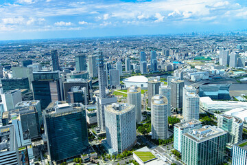 ランドマークタワーから見下ろした横浜街