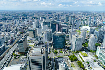 ランドマークタワーから見下ろした横浜街