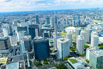 ランドマークタワーから見下ろした横浜街