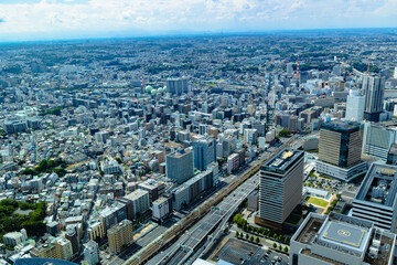 ランドマークタワーから見下ろした横浜街