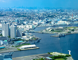 ランドマークタワーから見下ろした横浜街