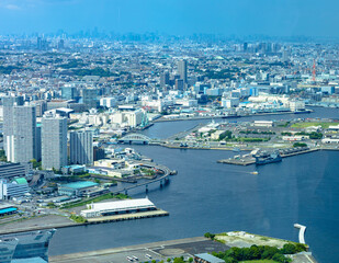 ランドマークタワーから見下ろした横浜街