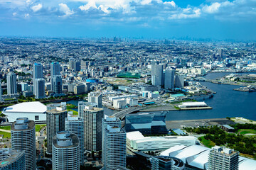 ランドマークタワーから見下ろした横浜街