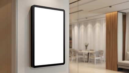 Blank white television screen or digital media blank billboard for advertising at department store