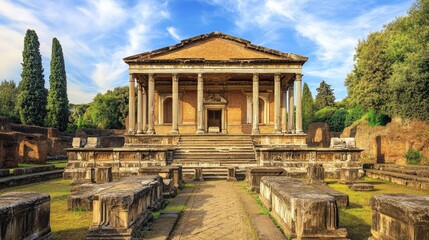 Obraz premium Temple of Diana at Nemi, Italy: Ancient Roman Ruins
