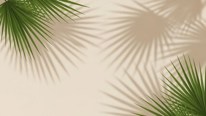 Obraz premium Tropical Palm Shadows in Warm Light
