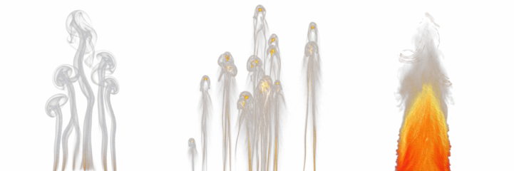 Thermal Plume Columns, Rising Heat Distortion, Convection Air Currents, Atmospheric Heat Lift, Energy Flow Visuals