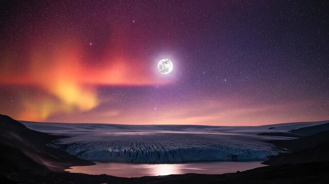 Night sky moonlit landscape