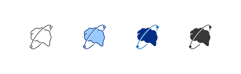 Intelligence Vector Icon Set in Line, Glyph and Blue Style