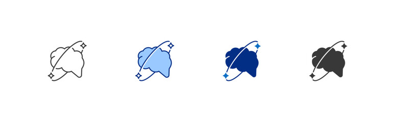AI Vector Icon Set in Line, Glyph and Blue Style