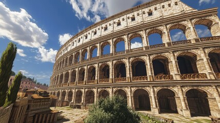 Fototapeta premium Majestic Colosseum: A Glimpse into Ancient Rome's Grandeur