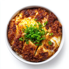 Crispy Chicken Katsu Bowl with Green Onions