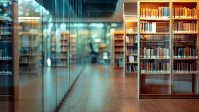  modern library with bookshelves