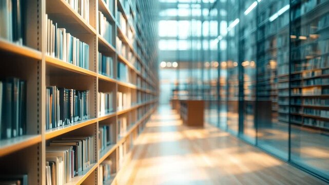  modern library with bookshelves