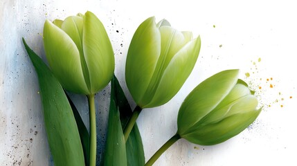 Tulpen, Gr&uuml;n. Hintergr&uuml;nde, Blumen