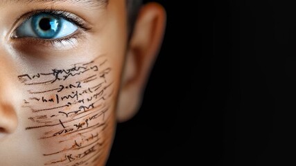 Futuristic eye technology and facial script concept for innovation and marketing - Powered by Adobe