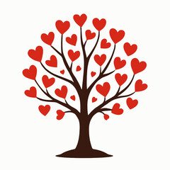 Eco friendly heart leaf tree flat vector illustration