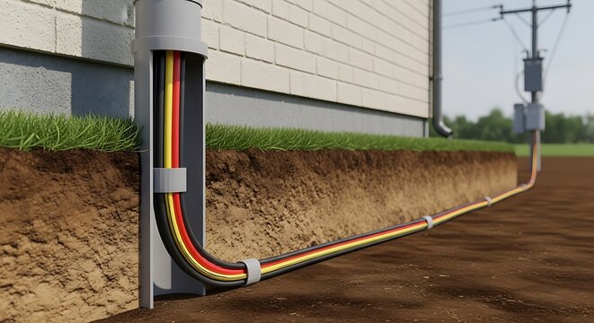 Underground Electrical Wiring Installation for Residential Building.