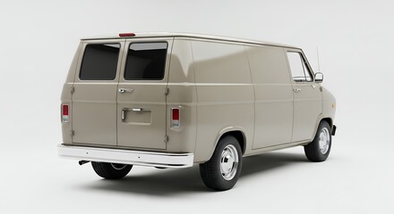 Classic delivery van on white background transportation concept