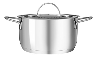 Stainless steel pot without logo with stainless steel lid and handles