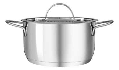 Stainless steel pot without logo with stainless steel lid and handles