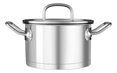Stainless steel pot without logo with stainless steel lid and handles