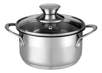 Stainless steel pot without logo with glass lid and handles