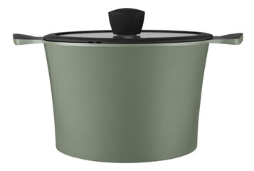 Modern Olive Casserole Dish Isolated on White Background