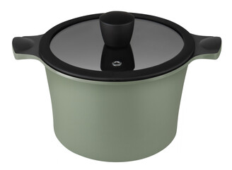 Modern Olive Casserole Dish Isolated on White Background