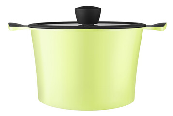 Modern Lime Green Saucepan with Glass Lid and Silicon Handles