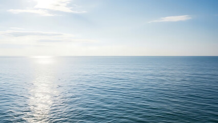 Fototapeta premium Tranquil Blue Ocean Surface with Sun Reflections, Serene Nature Illustrations