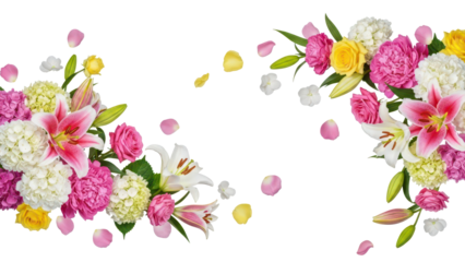 Special fresh floral backgrounds designed for amazing product ads and exclusive digital marketing campaignsisolated on white background