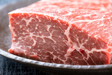 牛肉(モモ ブロック)のアップ。