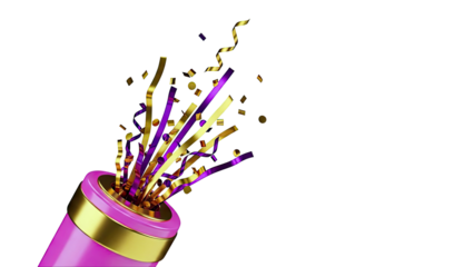 Confetti Popping from Pink Party Popper