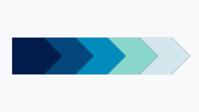Abstract Blue Gradient Arrow Flowchart Animation, Business and Financial Process Diagram, Progress and Growth Concept, Green Screen, 4K