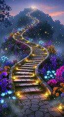 Stairway to Heaven - A Mystical Journey Through a Dreamscape.